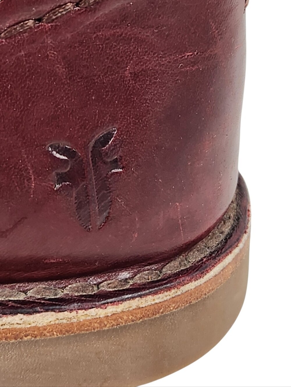 Frye Amelia Rogo Equestrian Tall Burgandy Cognac Leather Boots Womens Size 6 - Picture 12 of 16